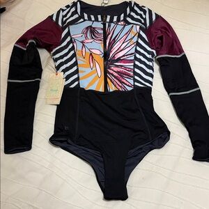 Maaji Black and Blue Floral Swimsuit